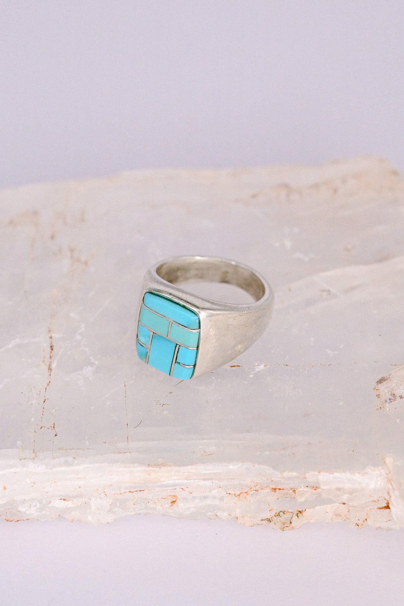 Stanley Manygoats Zuni Turquoise Inlay Sterling Silver Ring (Copy)