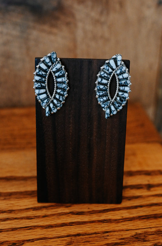 Tamara Benally Navajo Handmade White Buffalo Earrings