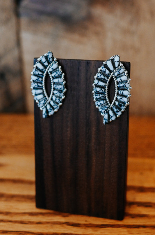 Tamara Benally Navajo Handmade White Buffalo Earrings