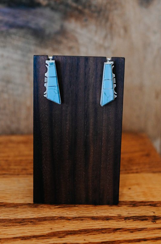 Steve Francisco Navajo Handmade Turquoise Sterling Silver Earrings - Posts