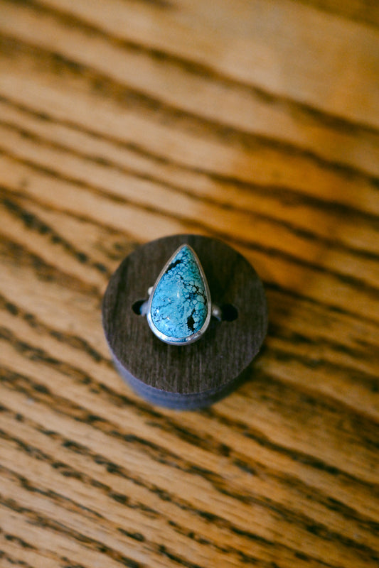 Turquoise Sterling Silver Teardrop Ring