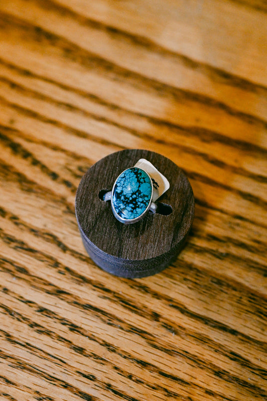 Turquoise Sterling Silver Oval Ring - Medium