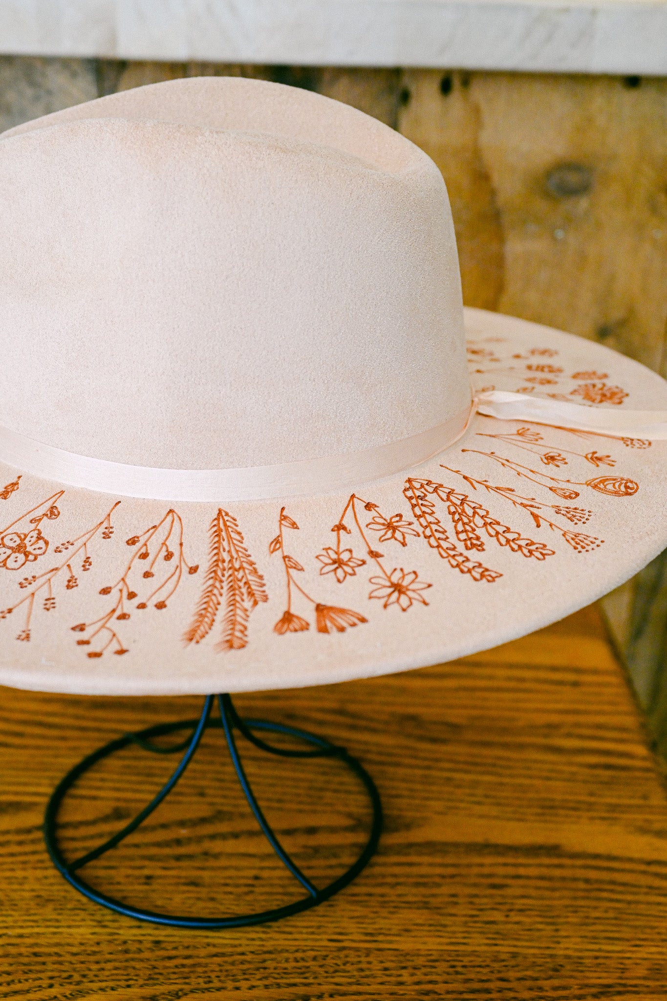 The June - Hand-Burned Wildflower Hat