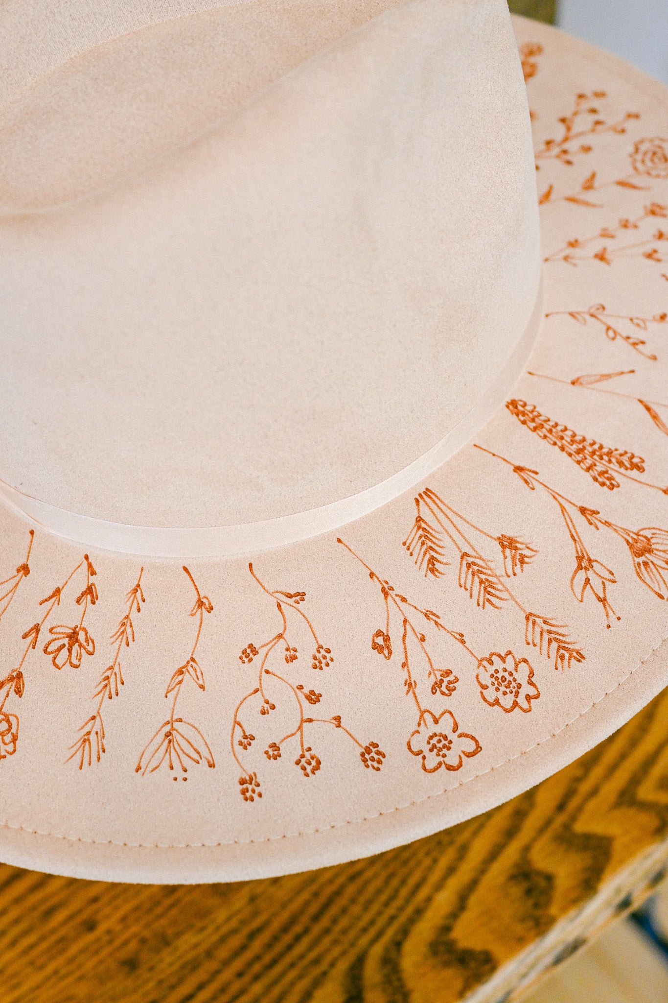 The June - Hand-Burned Wildflower Hat