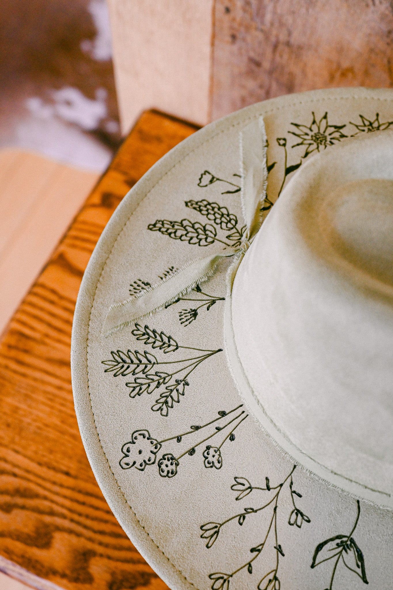 The Millie - Hand-Burned Wildflower Hat
