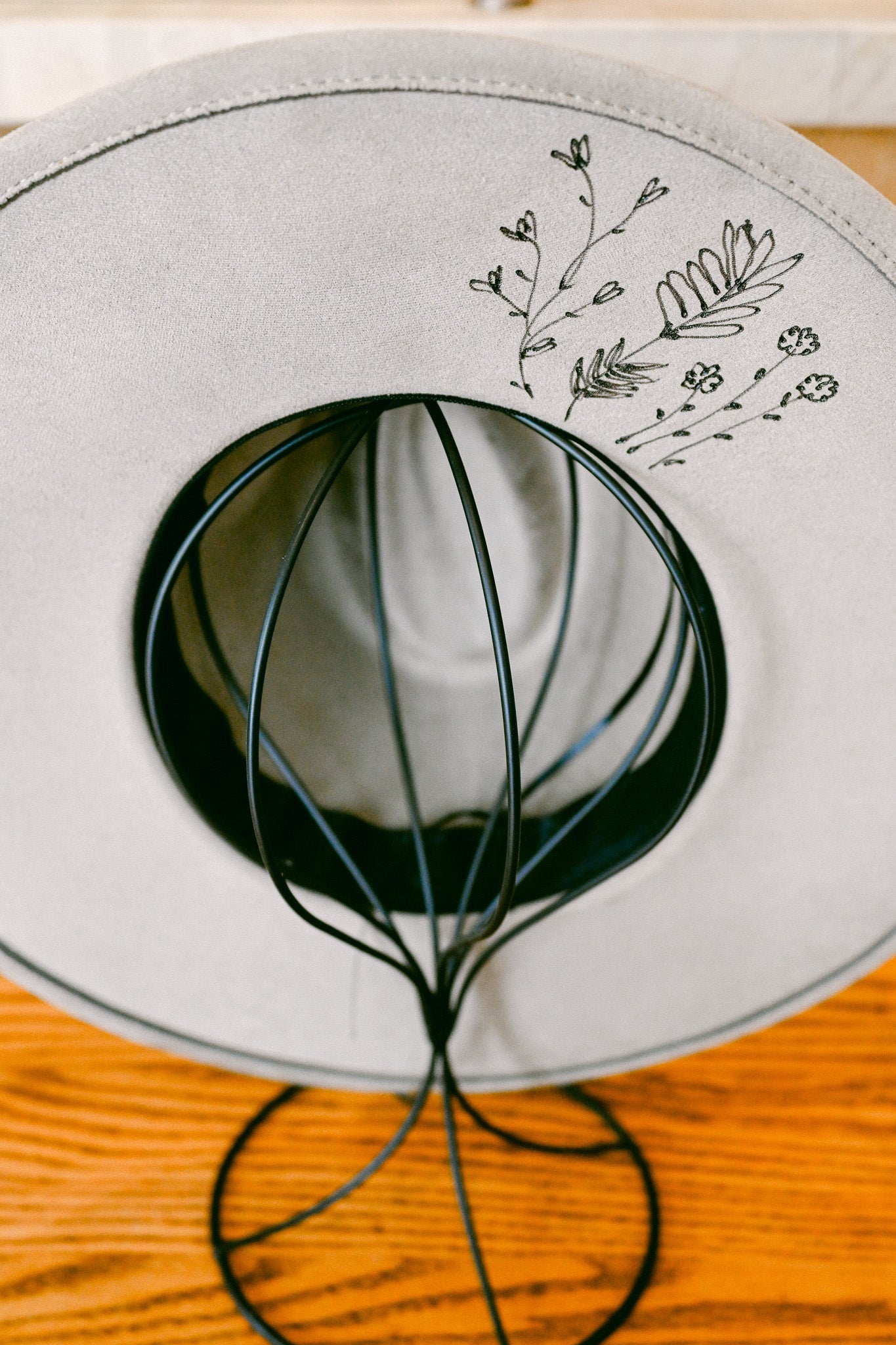 Custom Order Hand-Burned Wildflower Hat