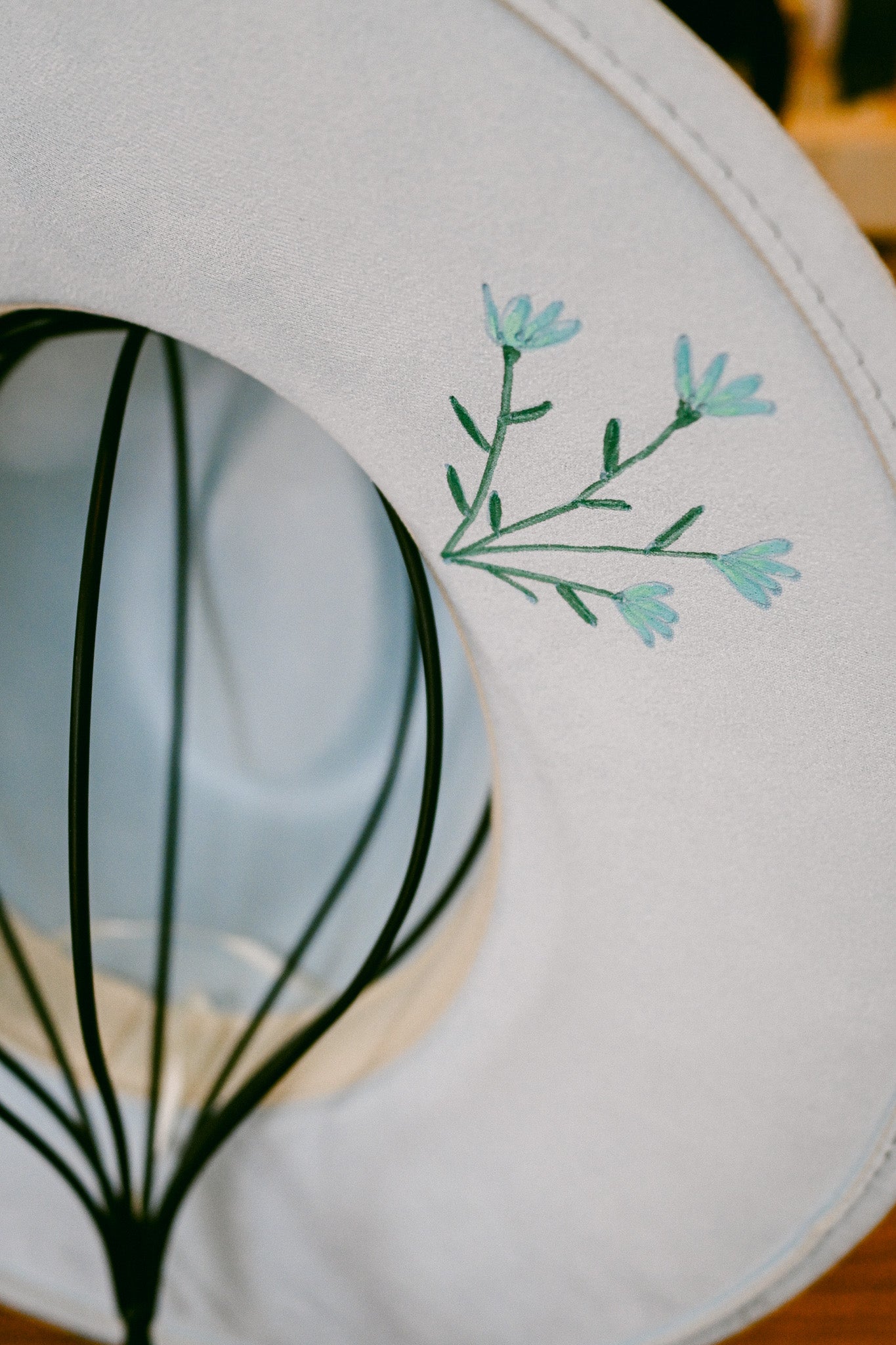 Custom Order Hand-Burned and Painted Wildflower Hat