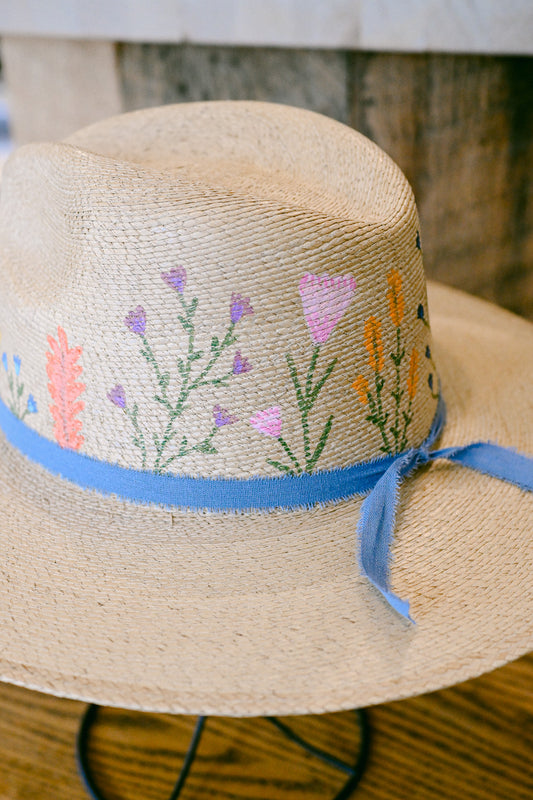 The Mabel - Hand-Painted Wildflower Hat