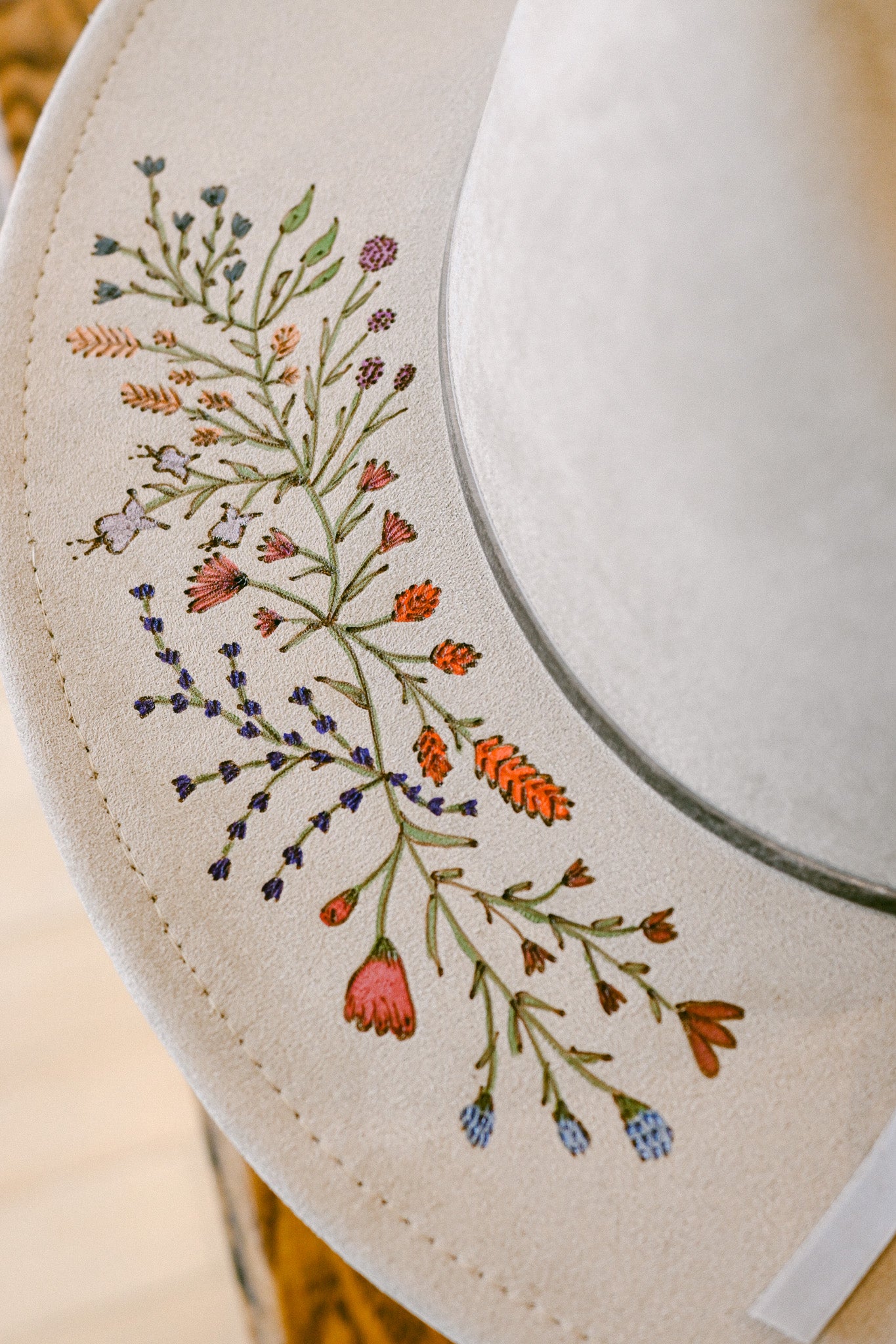 The Rowan - Hand-Burned and Hand-Painted Wildflower Hat