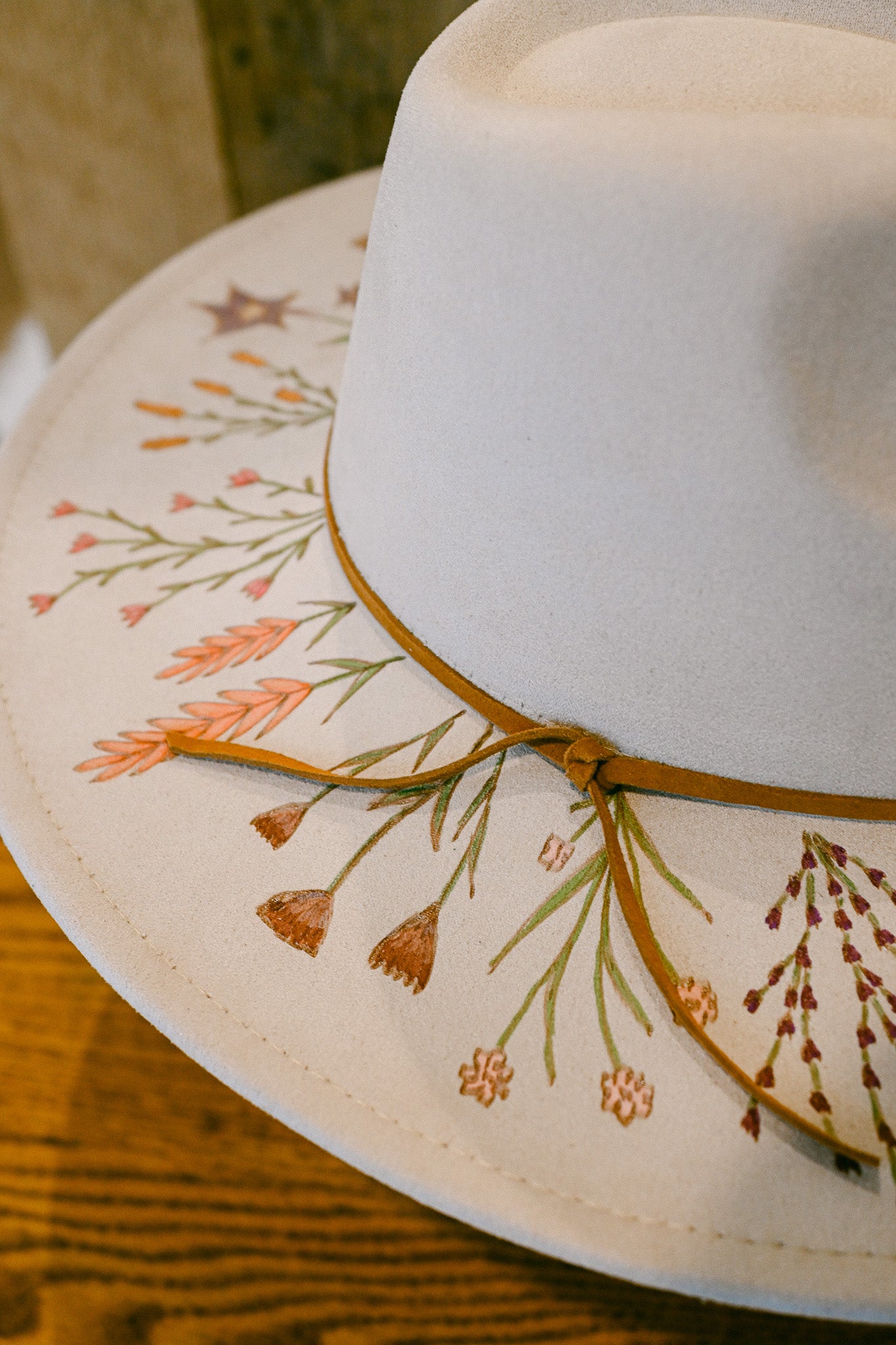 The Sierra - Hand-Burned and Hand-Painted Wildflower Hat