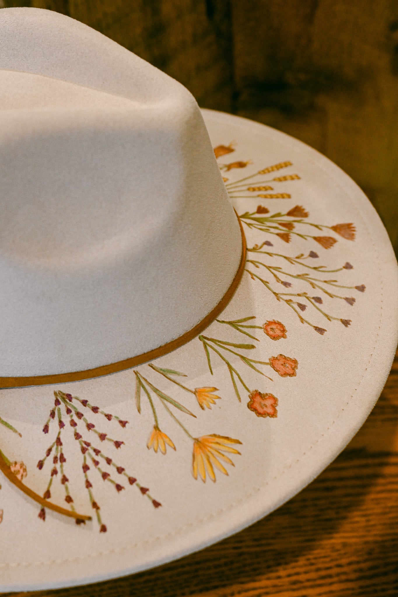 The Sierra - Hand-Burned and Hand-Painted Wildflower Hat