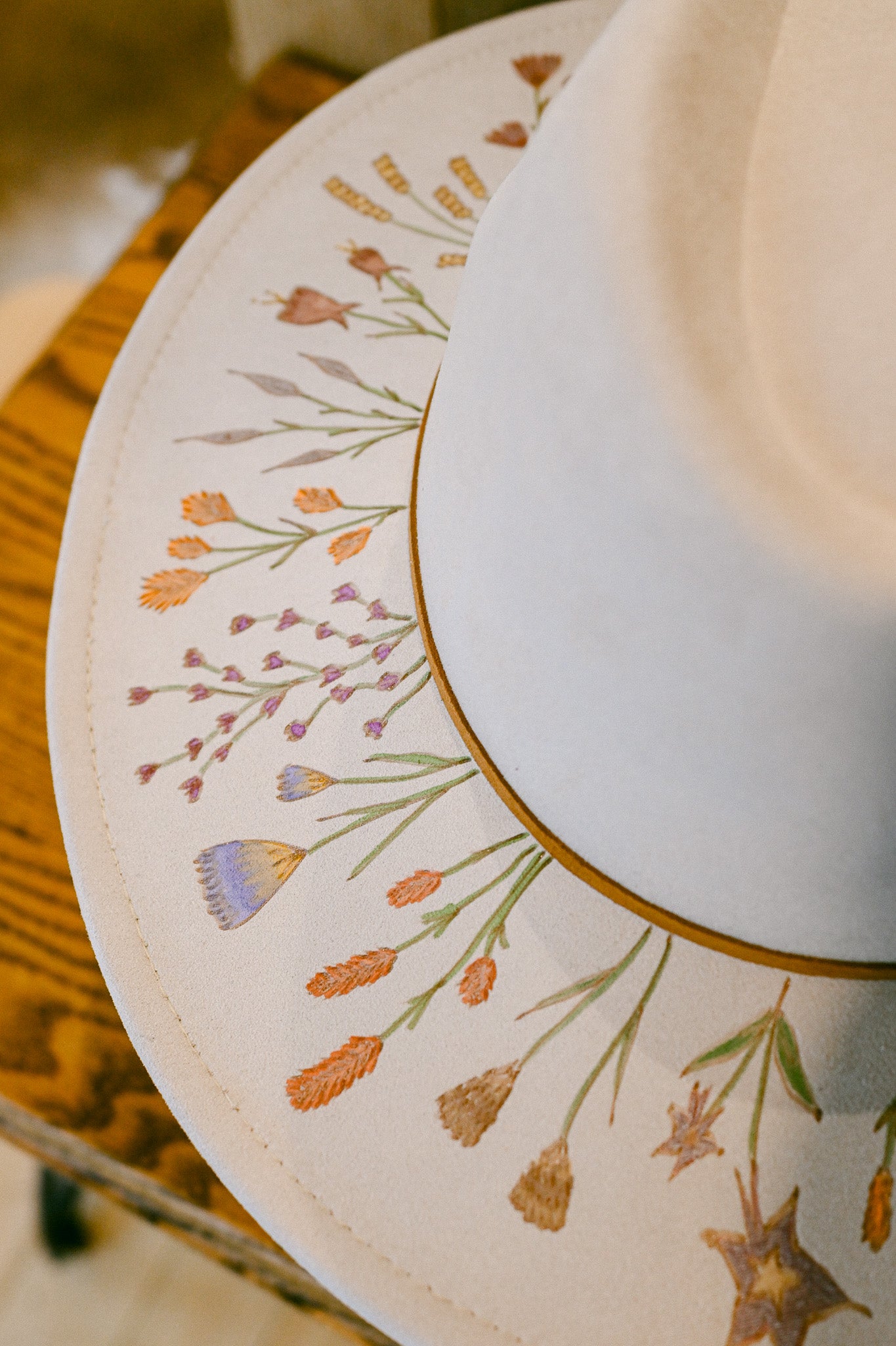 The Sierra - Hand-Burned and Hand-Painted Wildflower Hat