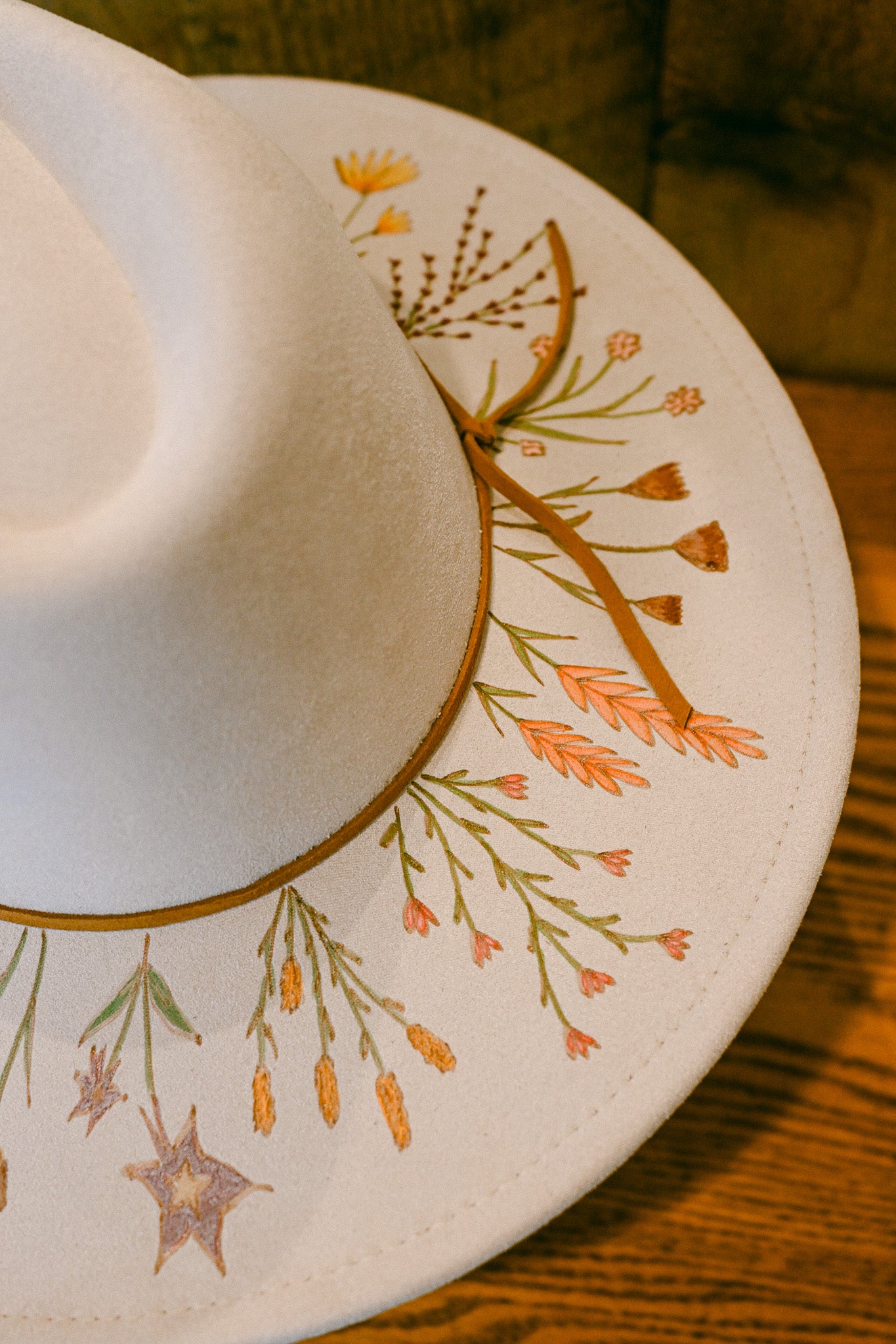 The Sierra - Hand-Burned and Hand-Painted Wildflower Hat