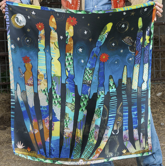 Painted Ruins Elizabeth Dryden 100% Silk Scarf