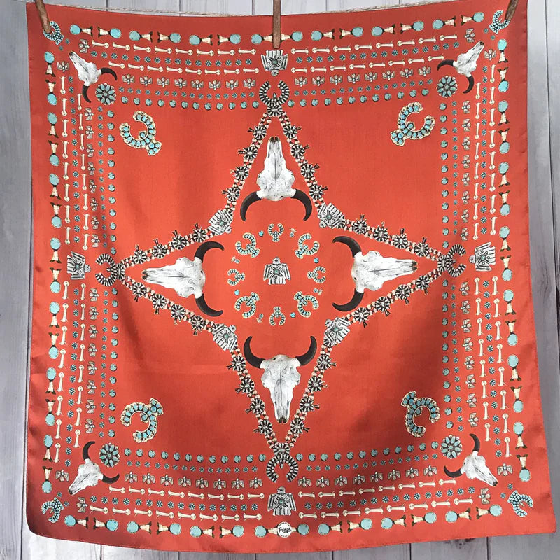 Squash Blossomed 100% Silk Scarf