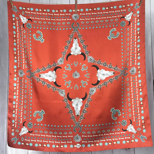 Squash Blossomed 100% Silk Scarf
