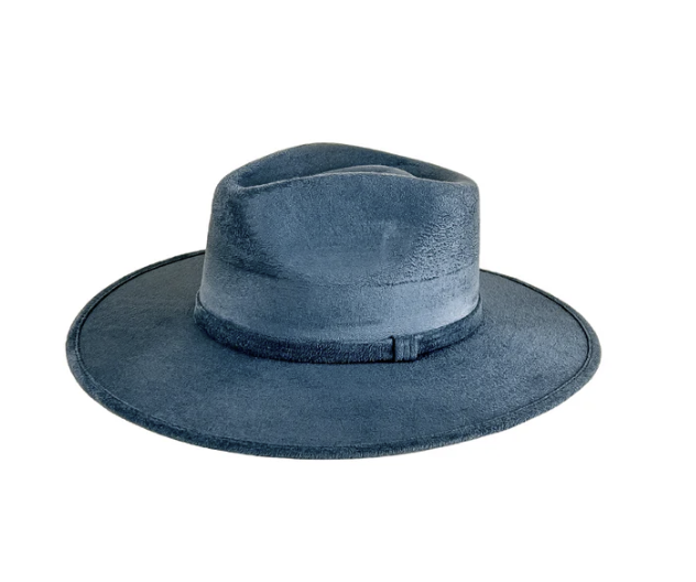 Vegan Suede Flat Brim Rancher Hat