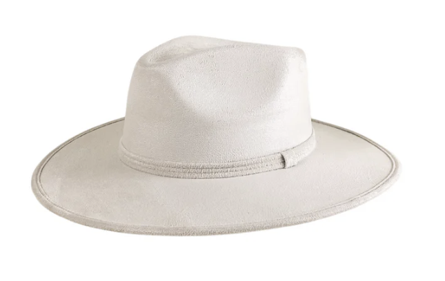 Vegan Suede Flat Brim Rancher Hat