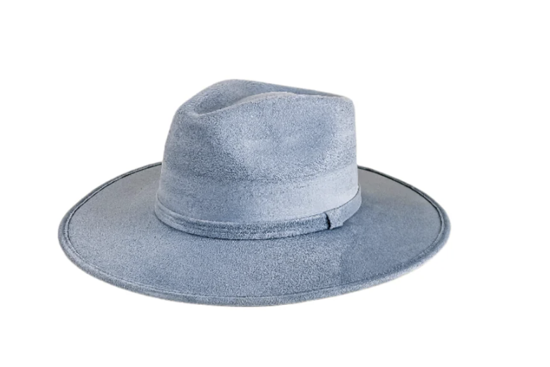 Vegan Suede Flat Brim Rancher Hat