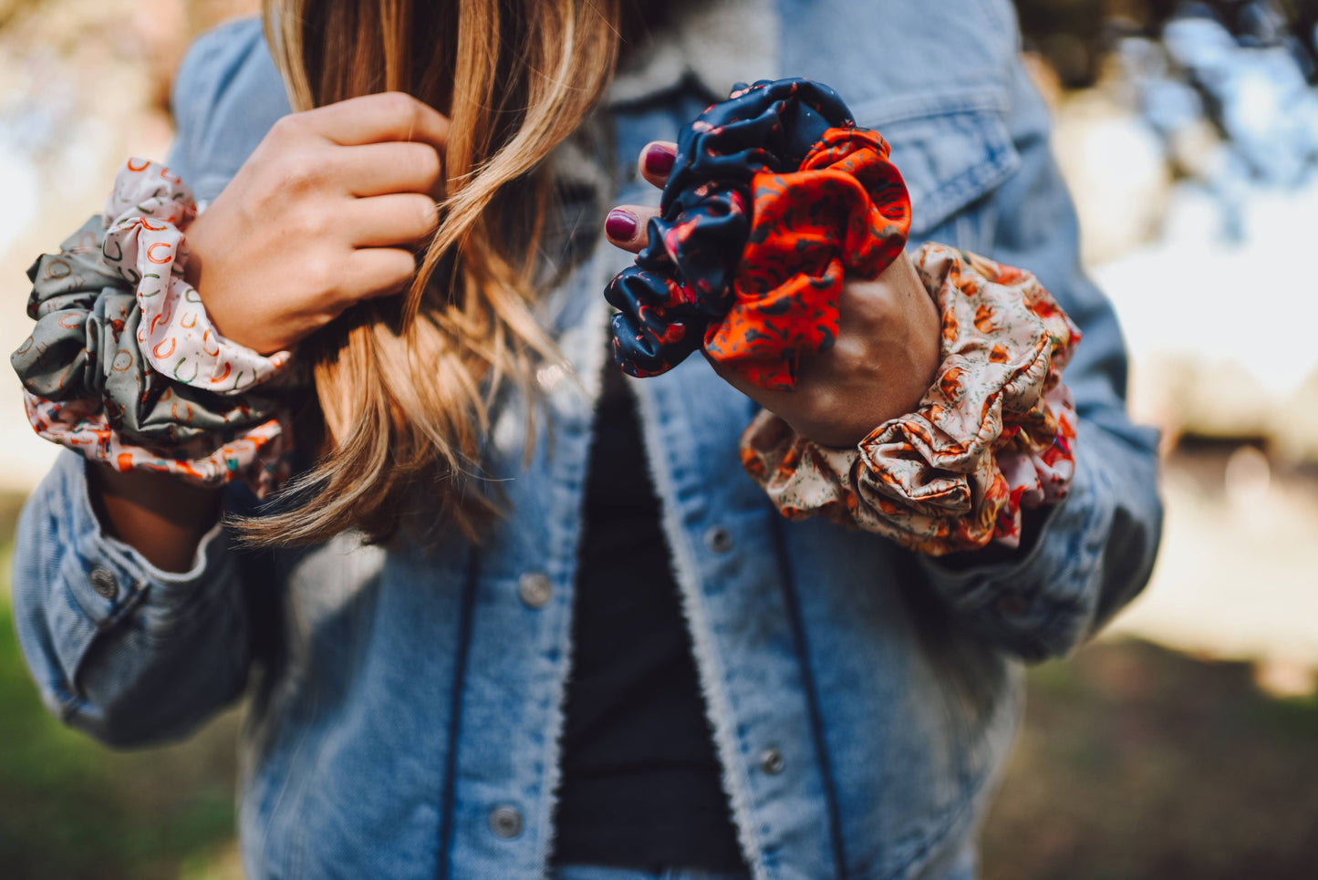 Western Saddle in Arena Brown Scrunchie Cowgirl Hair Accessory