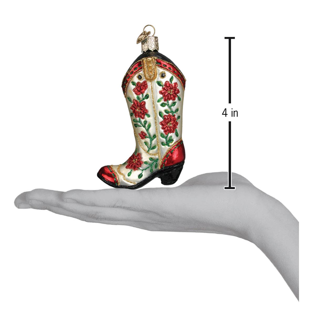 Christmas Cowgirl Boot Ornament