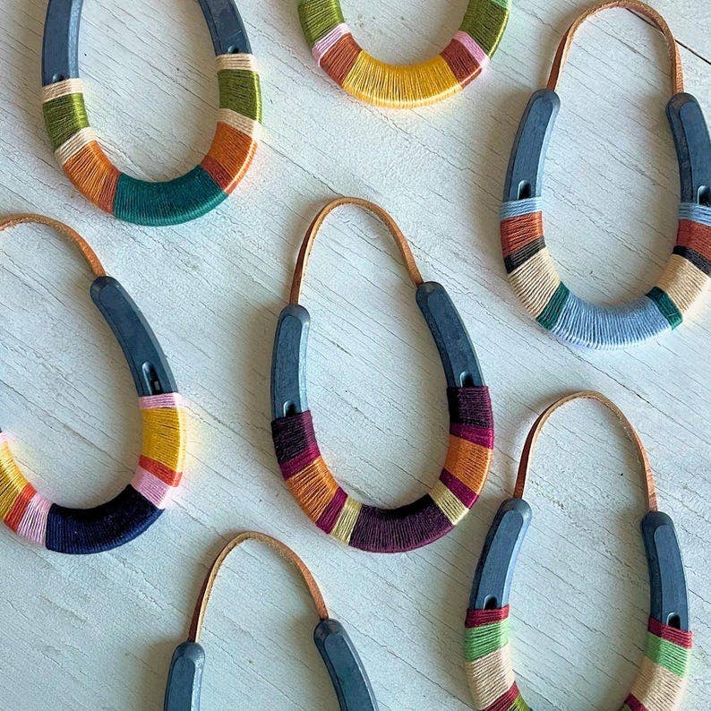 Mini Hand Wrapped Lucky Horseshoe Wall Hanging