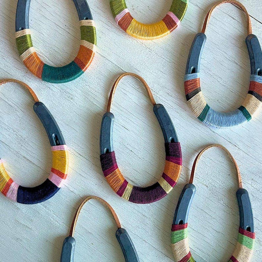 Mini Hand Wrapped Lucky Horseshoe Wall Hanging