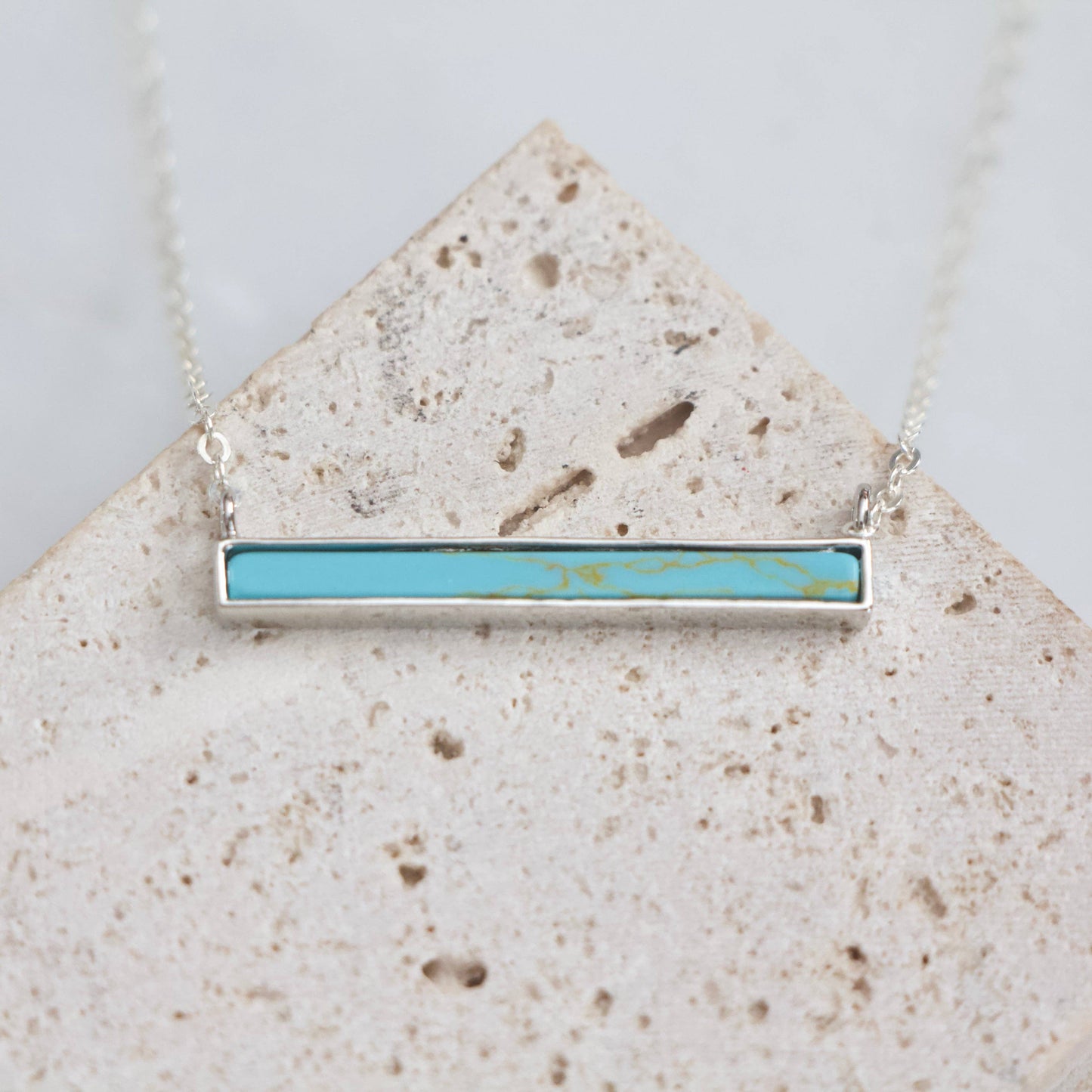 Turquoise Bar Necklace - 18K Gold