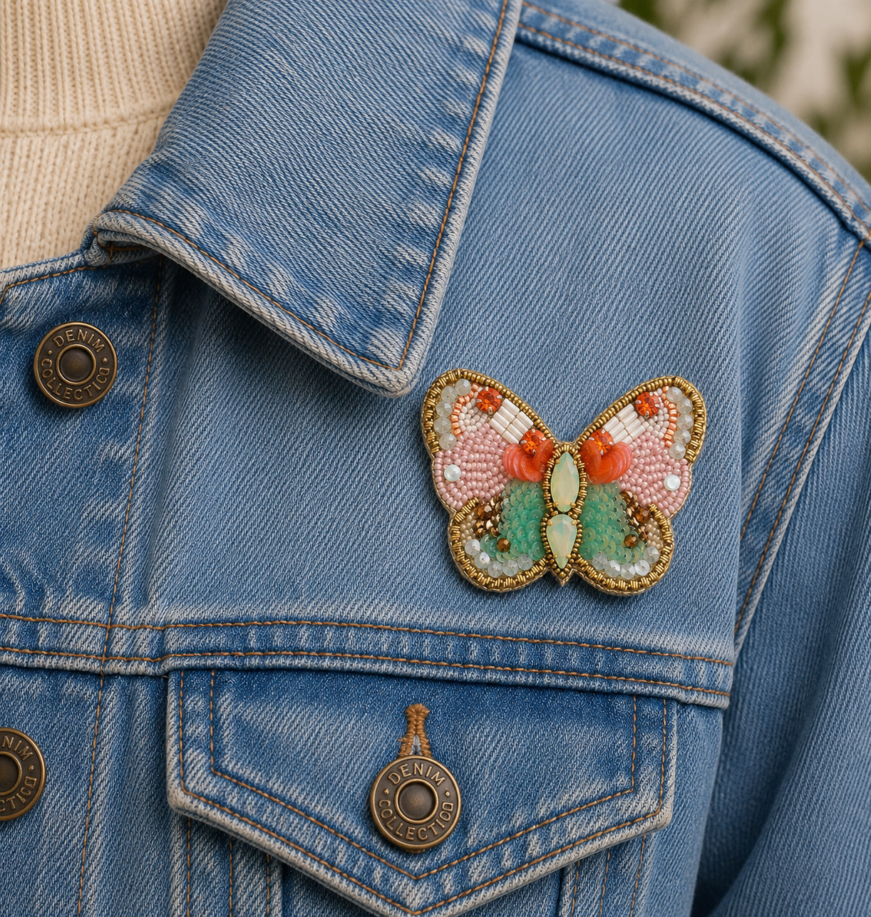 Petal & Pearl Butterfly Pin