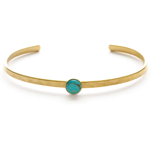 6mm Turquoise Hammered Cuff Bracelet
