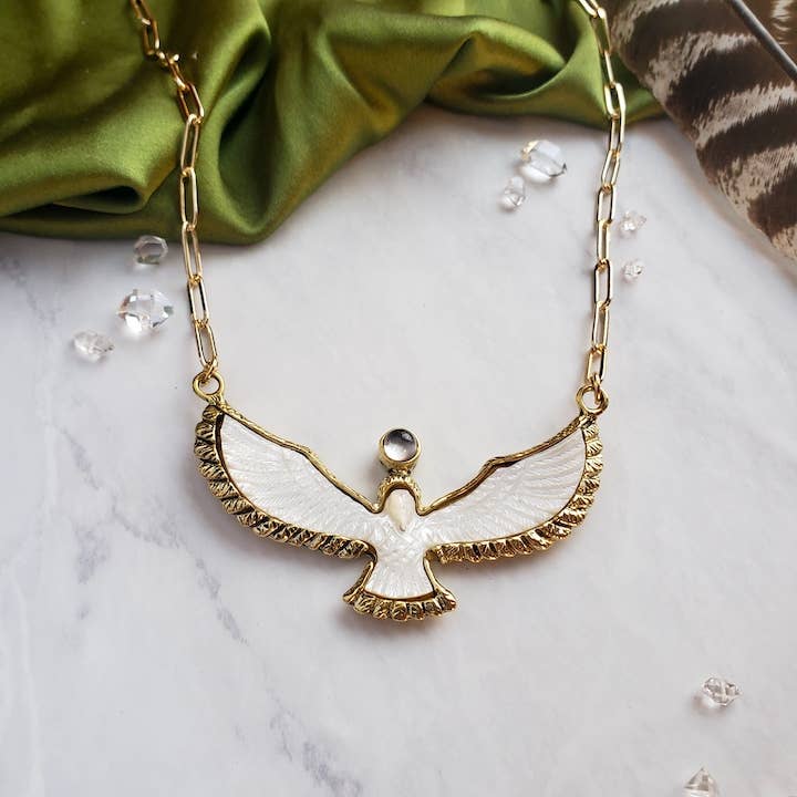 Soaring Spirit Bird Necklace | Shell | Eagle Hawk Dove