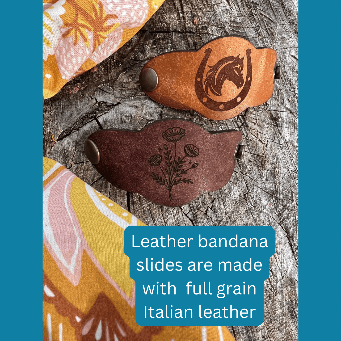 Leather Bandana Slide - Wildflower