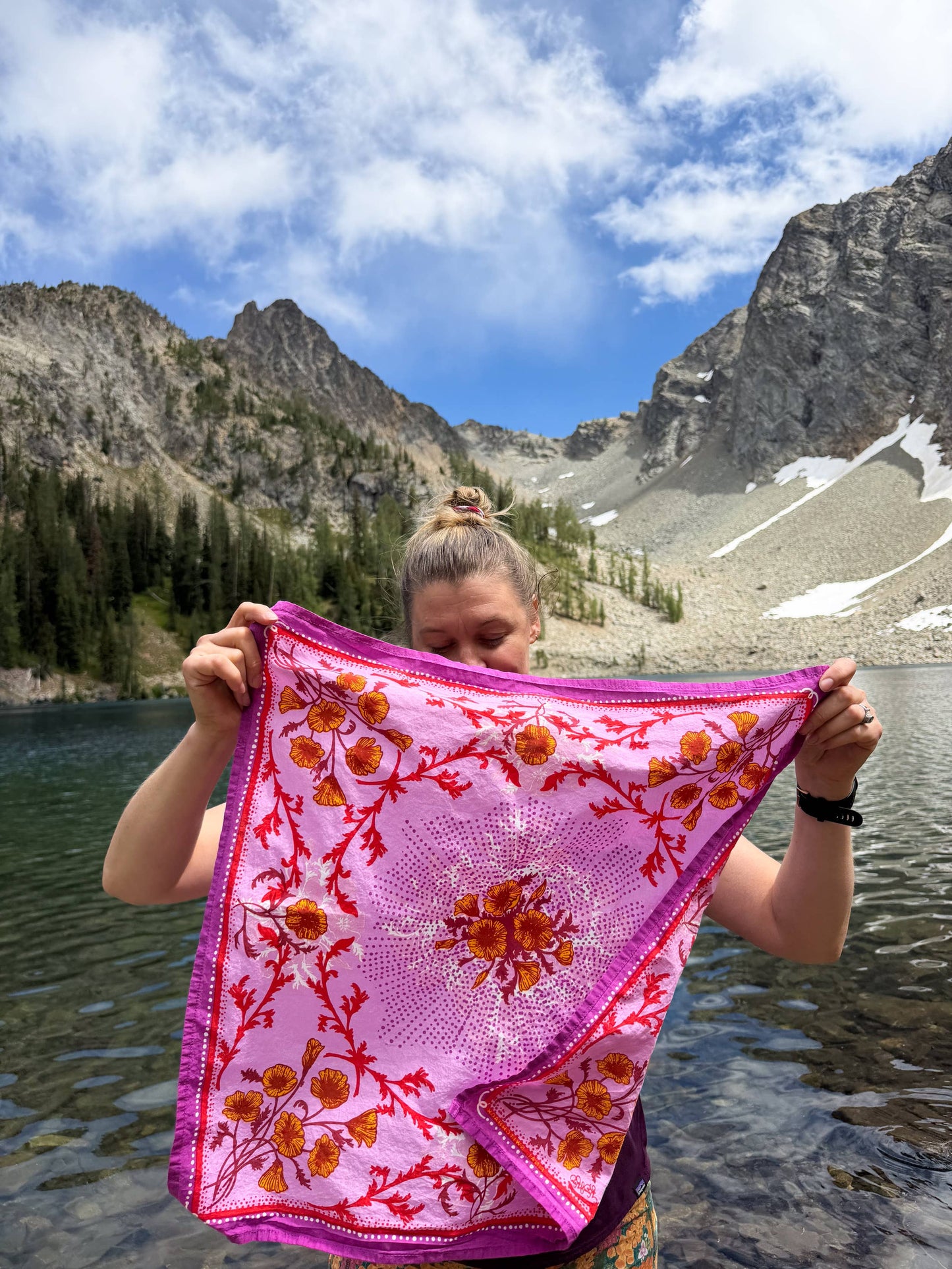 California Poppy Fair Trade Cotton Bandana Pink