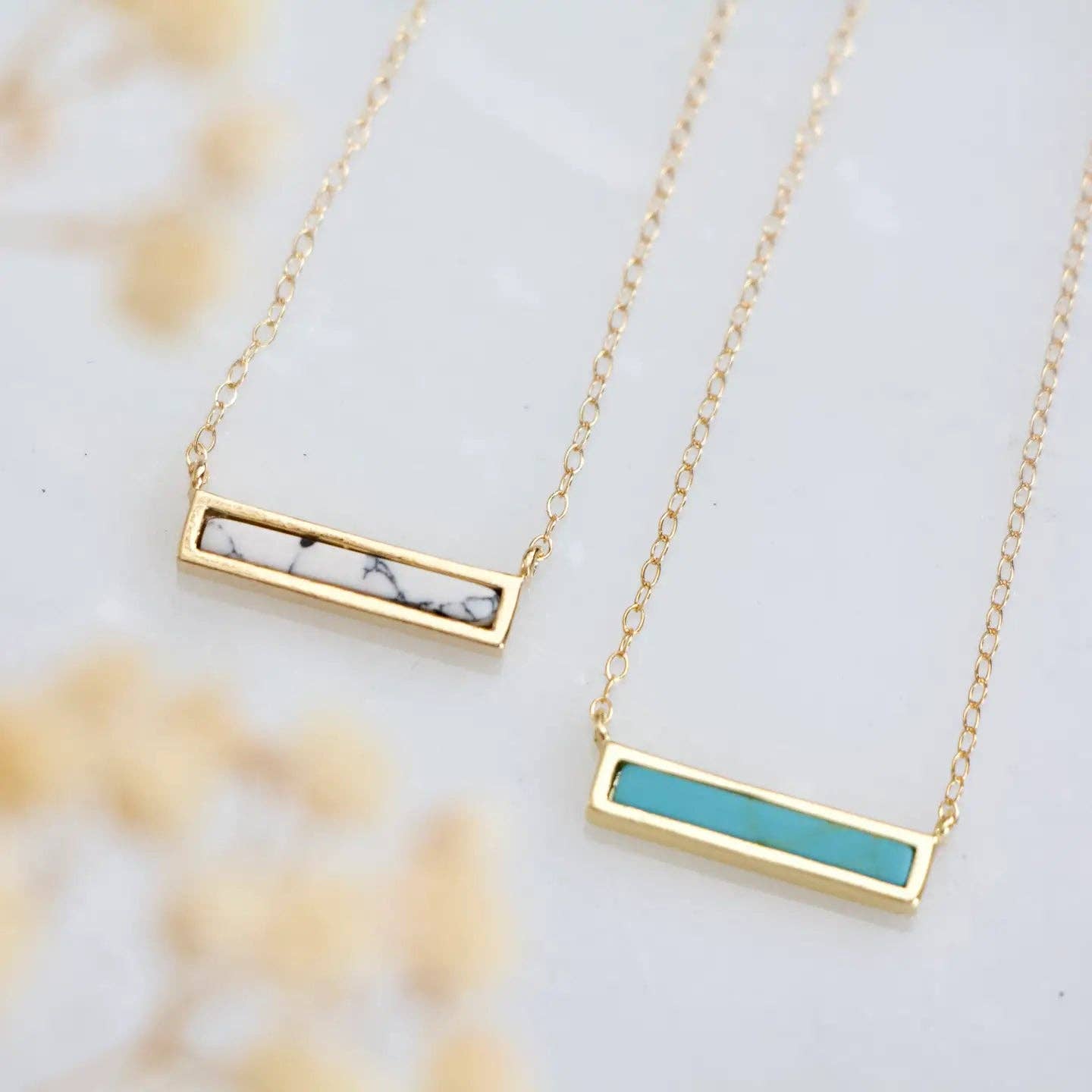 Mini Turquoise Bar Necklace
