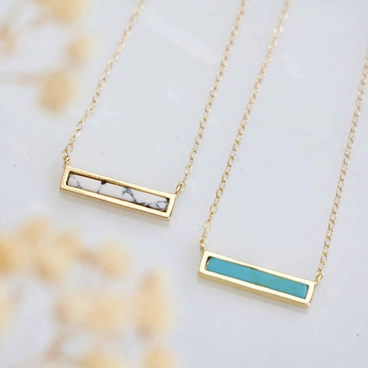 Mini Turquoise Bar Necklace