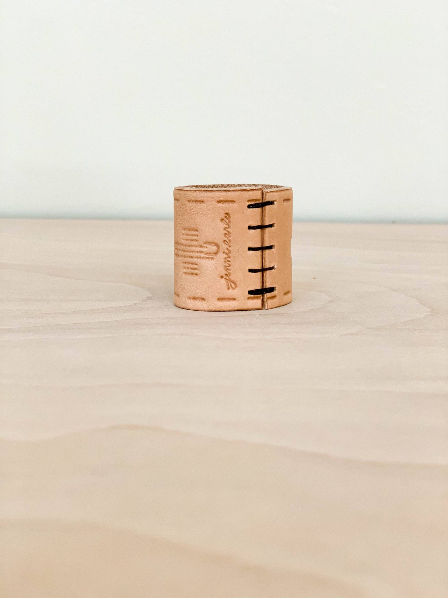 Leather Bandana Slide - Tooled - Scarf Ring