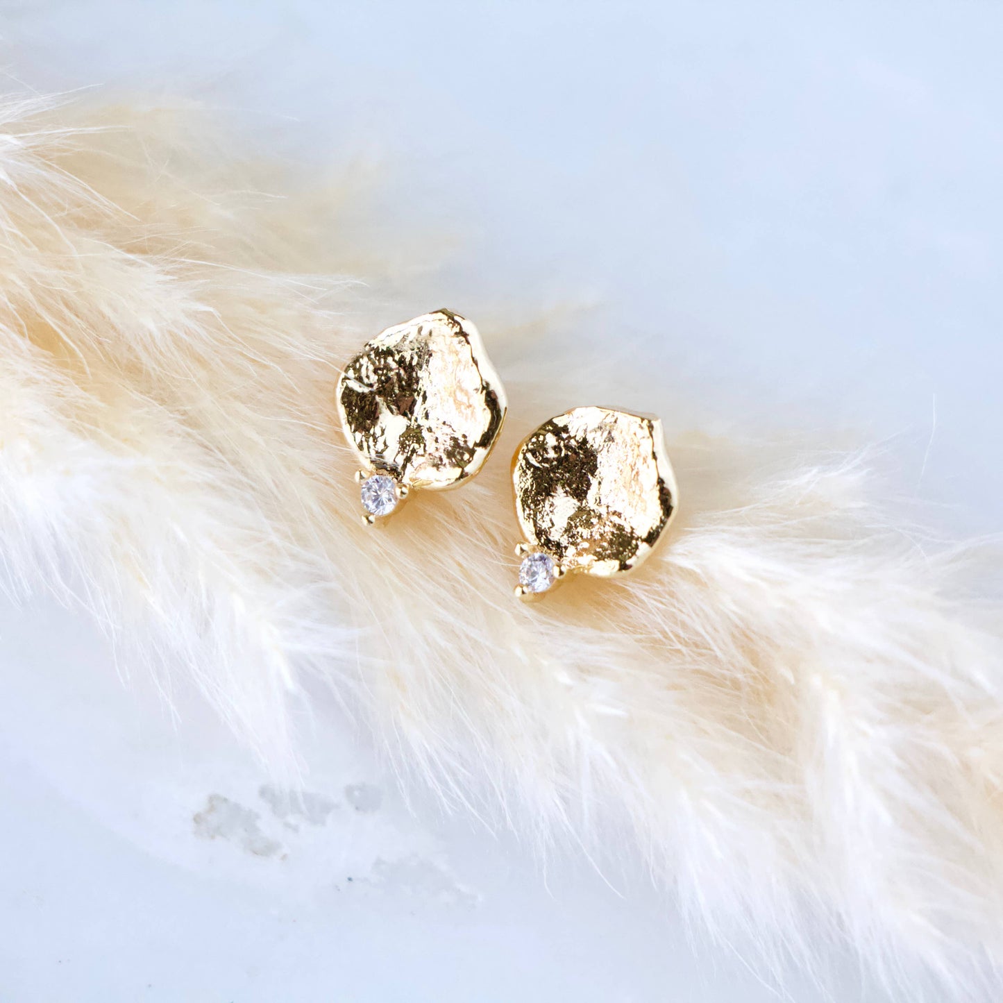 CZ Round Stud Earrings
