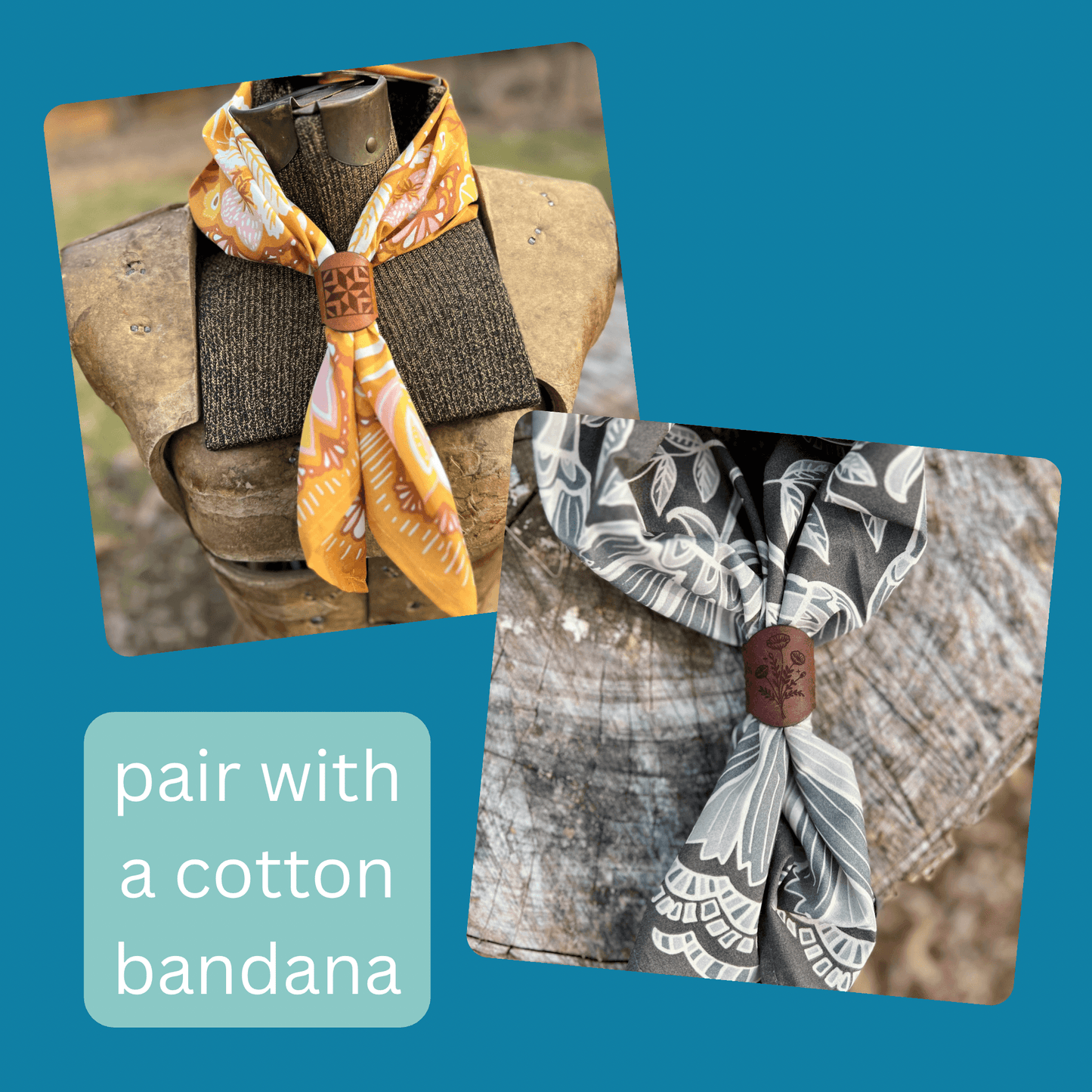 Leather Bandana Slide - Wildflower