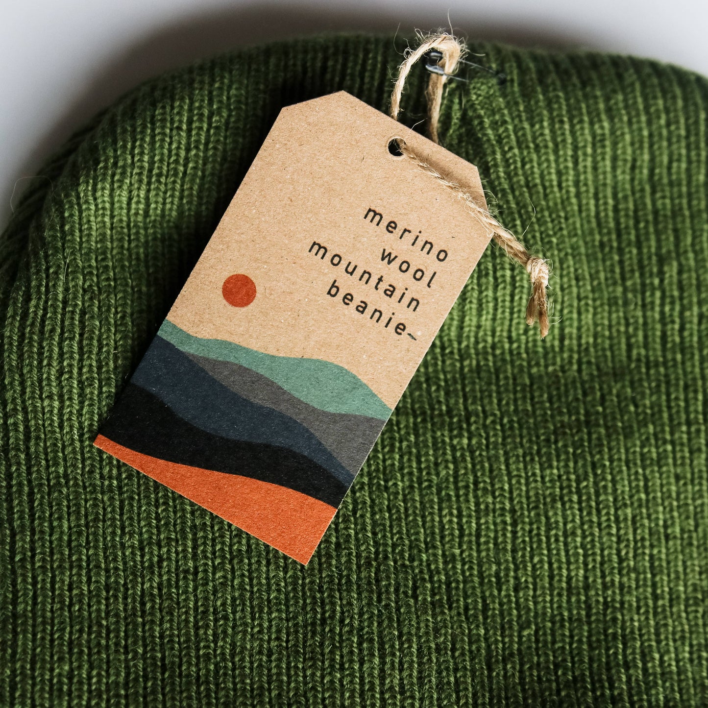 Merino Wool Mountain Beanie - Moss Green