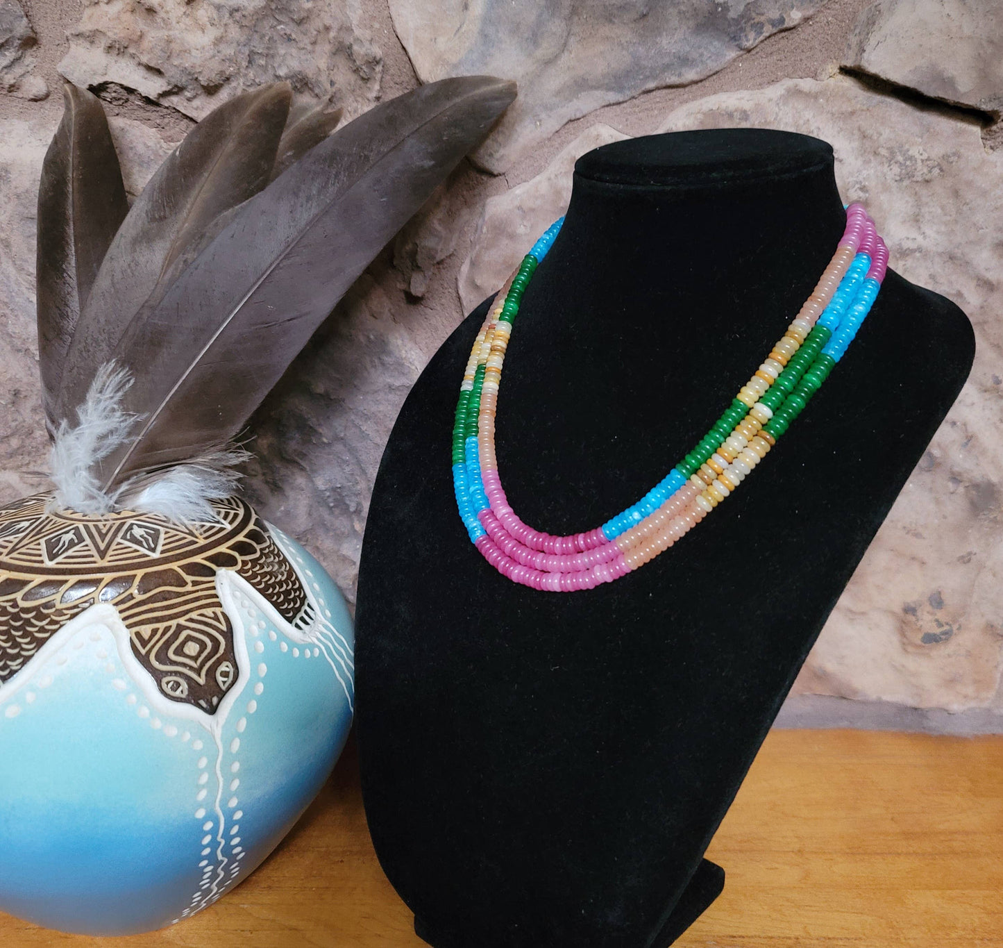 'Sedona' Navajo Made Necklace, Single Strand