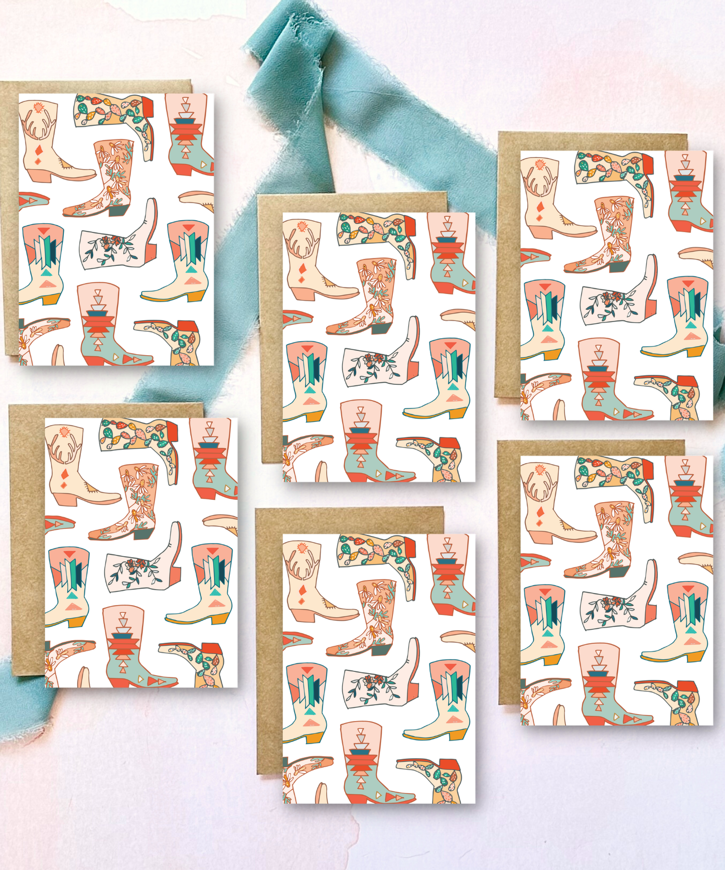 Mini Western Boot Card Set