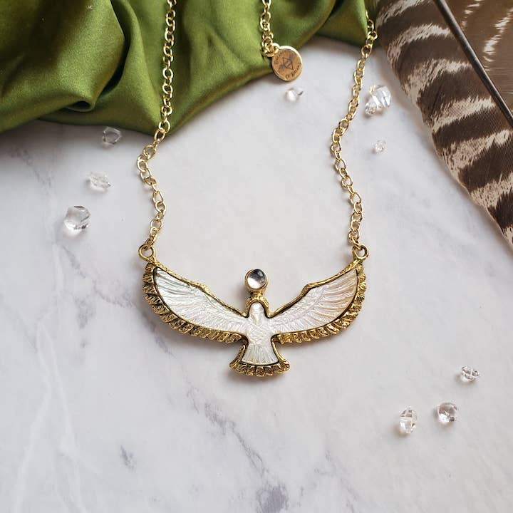 Soaring Spirit Bird Necklace | Shell | Eagle Hawk Dove