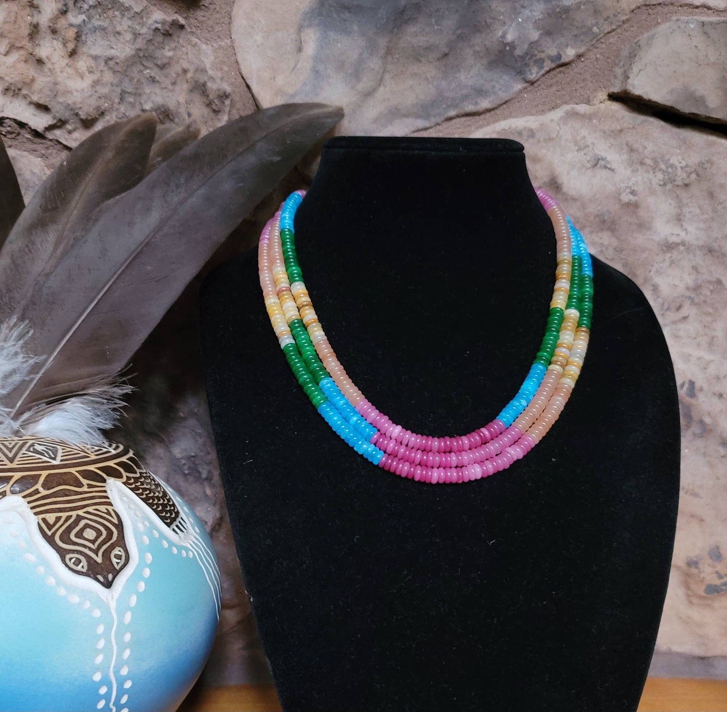 'Sedona' Navajo Made Necklace, Single Strand