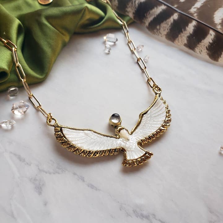 Soaring Spirit Bird Necklace | Shell | Eagle Hawk Dove