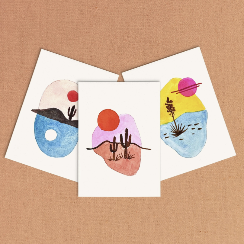 Mini Watercolor Painting Kit: Desert Landscapes