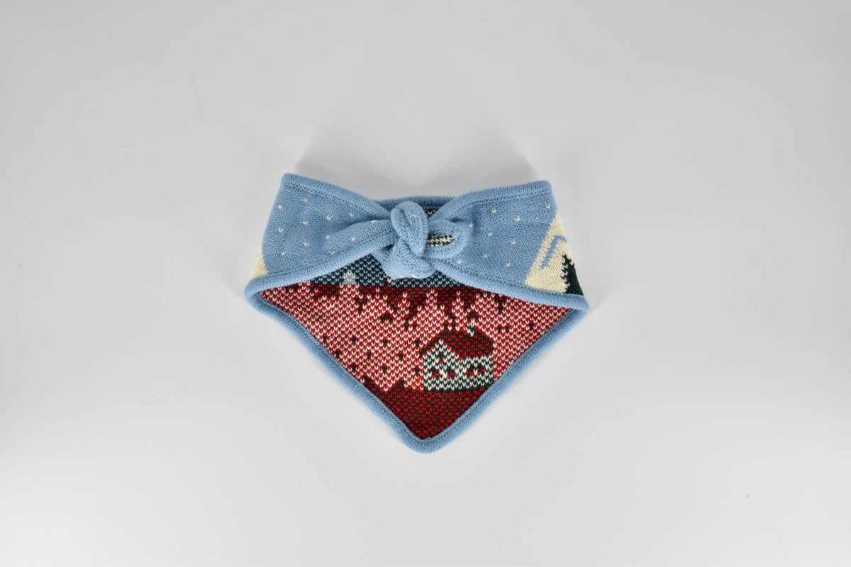Snowy Red Cabin Dog Scarf/Bandana