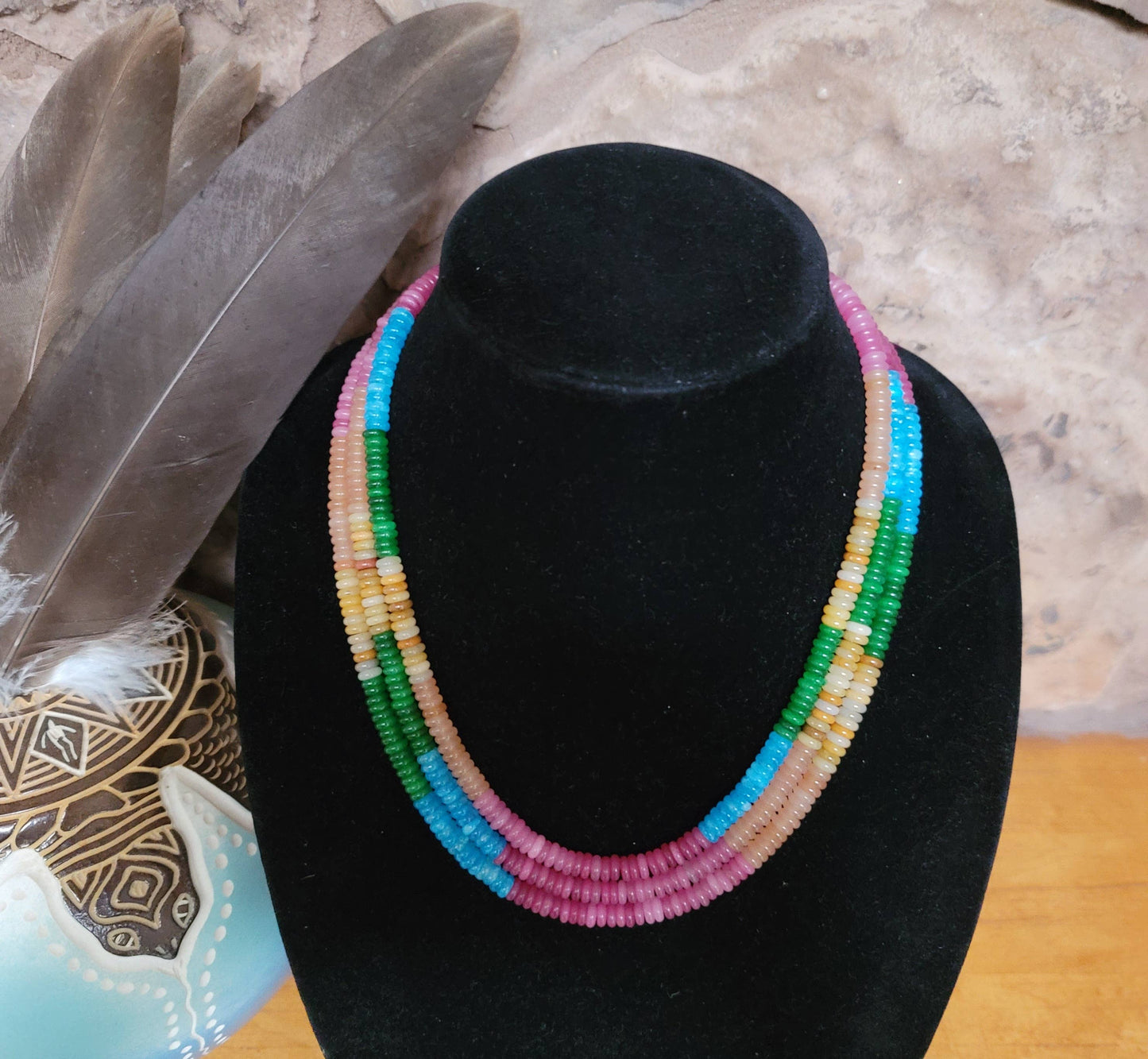 'Sedona' Navajo Made Necklace, Single Strand