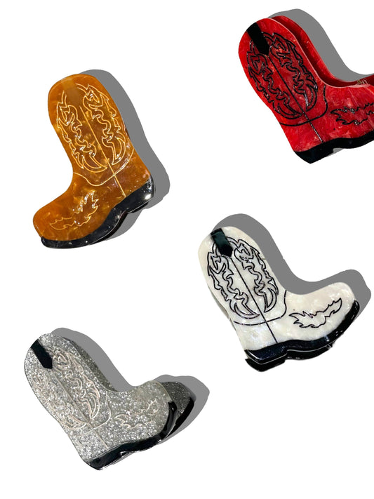 Hand-painted Western Cowboy Boot Claw Hair Clip | Eco