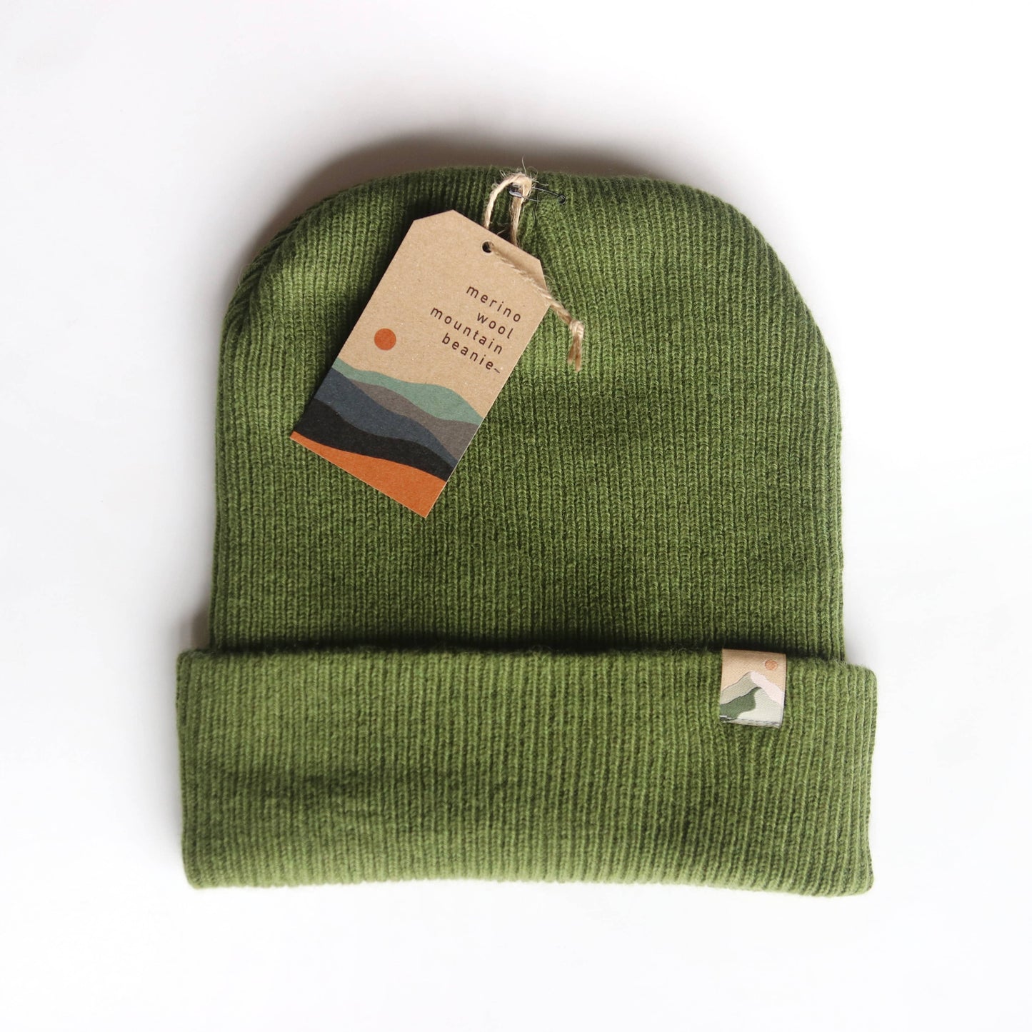 Merino Wool Mountain Beanie - Moss Green