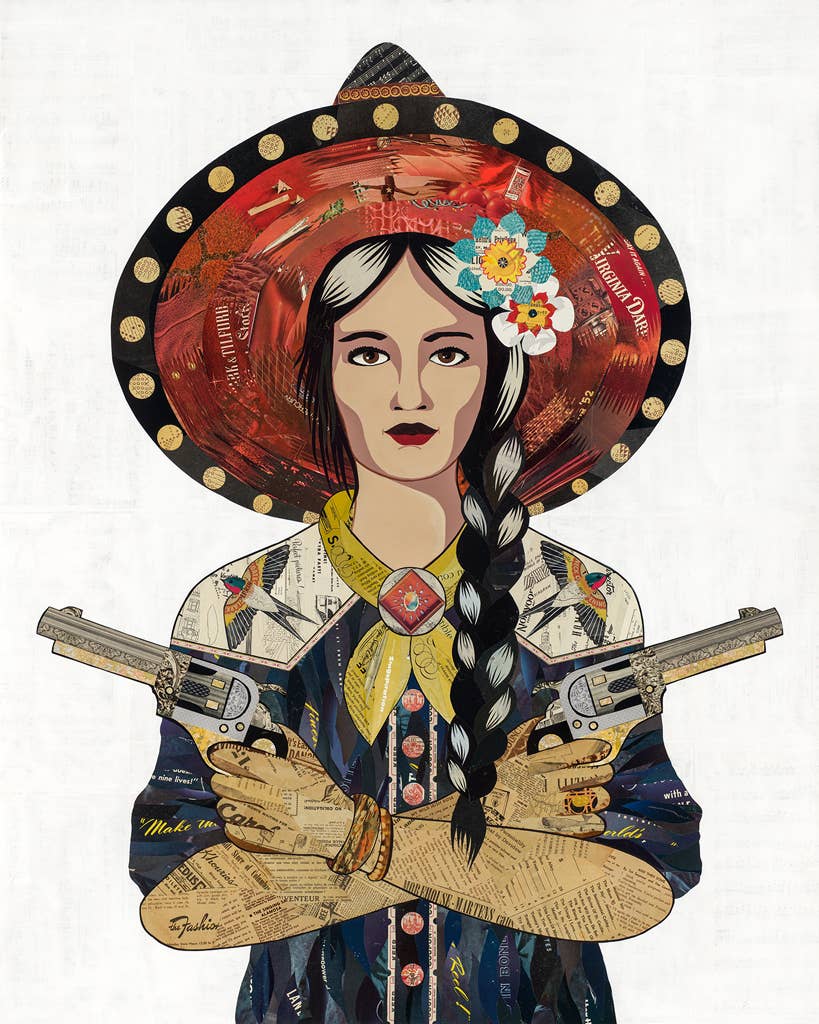 Art Print | Western Cowgirl Art | CANYON CREEK ANGEL (NAVY)